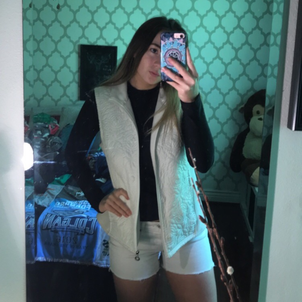 White Floral Vest